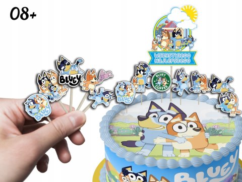 TOPPERY NA TORT (10szt) + duży TOPPER Najlepszego - BLUEY I BINGO PIESKI TOPPERY NA TORT (10szt) + duży TOPPER Najlepszego - BLUEY I BINGO PIESKI