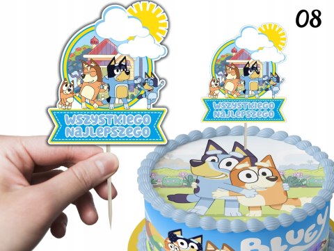 TOPPERY NA TORT (10szt) + duży TOPPER Najlepszego - BLUEY I BINGO PIESKI TOPPERY NA TORT (10szt) + duży TOPPER Najlepszego - BLUEY I BINGO PIESKI