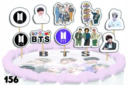 TOPPERY NA TORT OZDOBNE DEKORACJA ZESTAW - BTS KPOP POP 10szt.