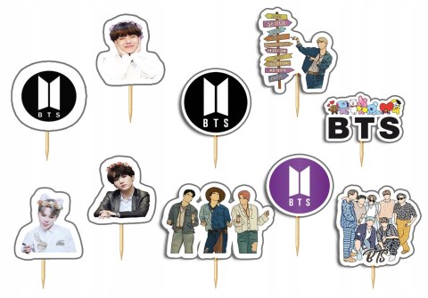 TOPPERY NA TORT OZDOBNE DEKORACJA ZESTAW - BTS KPOP POP 10szt. TOPPERY NA TORT OZDOBNE DEKORACJA ZESTAW - BTS KPOP POP 10szt.