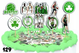 TOPPERY NA TORT OZDOBNE DEKORACJA ZESTAW - CELTICS NBA KOSZYKÓWKA 10szt.
