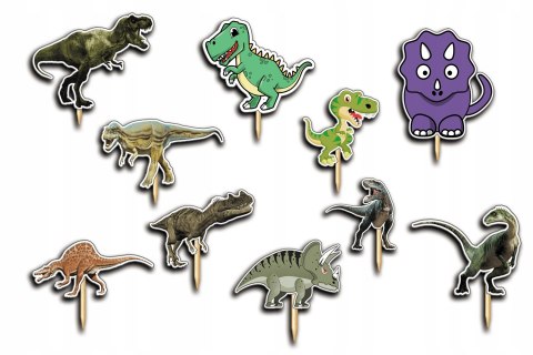 TOPPERY NA TORT OZDOBNE DEKORACJA ZESTAW - DINOZAURY DINOZAUR DINO 10szt. TOPPERY NA TORT OZDOBNE DEKORACJA ZESTAW - DINOZAURY DINOZAUR DINO 10szt.