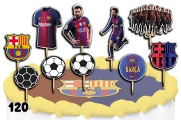 TOPPERY NA TORT OZDOBNE DEKORACJA ZESTAW - FC BARCELONA PIŁKA 10szt.