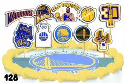 TOPPERY NA TORT OZDOBNE DEKORACJA ZESTAW - GOLDEN STATE KOSZYKÓWKA 10szt.