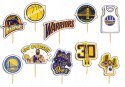 TOPPERY NA TORT OZDOBNE DEKORACJA ZESTAW - GOLDEN STATE KOSZYKÓWKA 10szt.