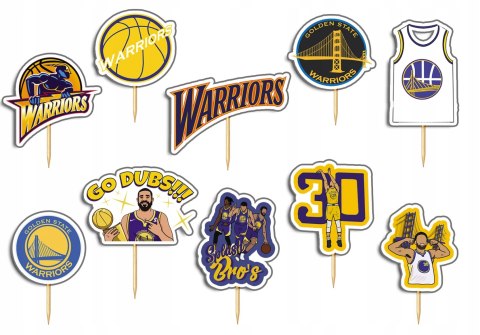 TOPPERY NA TORT OZDOBNE DEKORACJA ZESTAW - GOLDEN STATE KOSZYKÓWKA 10szt. TOPPERY NA TORT OZDOBNE DEKORACJA ZESTAW - GOLDEN STATE KOSZYKÓWKA 10szt.