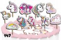 TOPPERY NA TORT OZDOBNE DEKORACJA ZESTAW - JEDNOROŻEC UNICORN 10szt.