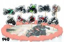 TOPPERY NA TORT OZDOBNE DEKORACJA ZESTAW - MOTORY MOTOR 10szt.