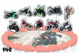 TOPPERY NA TORT OZDOBNE DEKORACJA ZESTAW - MOTORY MOTOR 10szt.