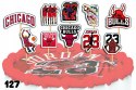 TOPPERY NA TORT OZDOBNE DEKORACJA ZESTAW - NBA BULLS KOSZYKÓWKA 10szt.