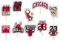 TOPPERY NA TORT OZDOBNE DEKORACJA ZESTAW - NBA BULLS KOSZYKÓWKA 10szt.