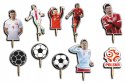 TOPPERY NA TORT OZDOBNE DEKORACJA ZESTAW - PIŁKA NOŻNA LEWANDOWSKI 10szt.
