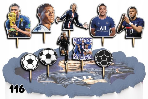 TOPPERY NA TORT OZDOBNE DEKORACJA ZESTAW - PIŁKA NOŻNA MBAPPE 10szt. TOPPERY NA TORT OZDOBNE DEKORACJA ZESTAW - PIŁKA NOŻNA MBAPPE 10szt.