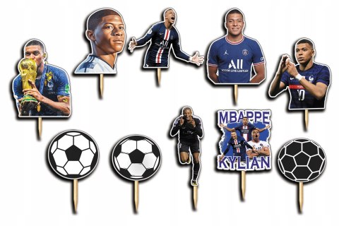 TOPPERY NA TORT OZDOBNE DEKORACJA ZESTAW - PIŁKA NOŻNA MBAPPE 10szt. TOPPERY NA TORT OZDOBNE DEKORACJA ZESTAW - PIŁKA NOŻNA MBAPPE 10szt.