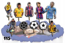 TOPPERY NA TORT OZDOBNE DEKORACJA ZESTAW - PIŁKA NOŻNA NEYMAR 10szt.