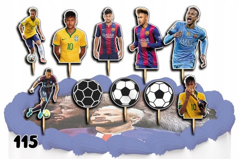 TOPPERY NA TORT OZDOBNE DEKORACJA ZESTAW - PIŁKA NOŻNA NEYMAR 10szt.