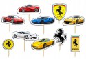 TOPPERY NA TORT OZDOBNE DEKORACJA ZESTAW - SAMOCHODY FERRARI PREMIUM 10szt.