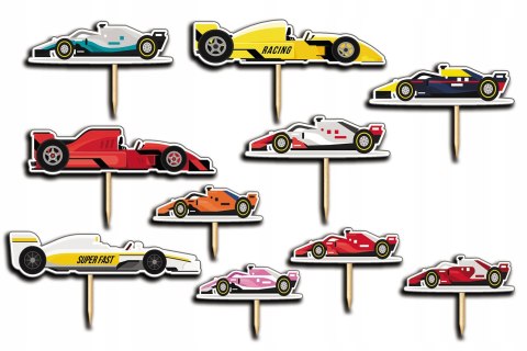 TOPPERY NA TORT OZDOBNE DEKORACJA ZESTAW - SAMOCHODY FORMUŁA 1 F1 10szt. TOPPERY NA TORT OZDOBNE DEKORACJA ZESTAW - SAMOCHODY FORMUŁA 1 F1 10szt.