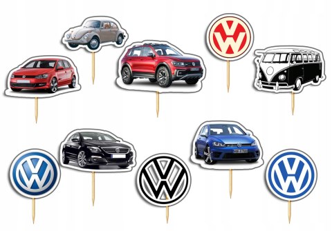 TOPPERY NA TORT OZDOBNE DEKORACJA ZESTAW - SAMOCHODY VOLKSWAGEN 10szt. TOPPERY NA TORT OZDOBNE DEKORACJA ZESTAW - SAMOCHODY VOLKSWAGEN 10szt.