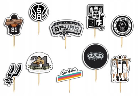TOPPERY NA TORT OZDOBNE DEKORACJA ZESTAW - SPURS LOGO 10szt. TOPPERY NA TORT OZDOBNE DEKORACJA ZESTAW - SPURS LOGO 10szt.