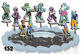 TOPPERY NA TORT OZDOBNE DEKORACJA ZESTAW - ZOMBIE ZOMBI APOKALIPSA 10szt.