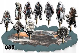 TOPPERY NA TORT OZDOBNE DEKORACJA ZESTAW - ASSASSIN GRY BAJKI 10szt.