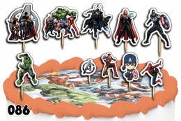 TOPPERY NA TORT OZDOBNE DEKORACJA ZESTAW - AVENGERS MARVEL 10szt.