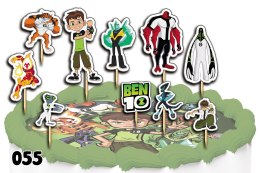 TOPPERY NA TORT OZDOBNE DEKORACJA ZESTAW - BEN10 TEN BAJKA 10szt.