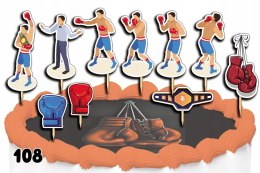 TOPPERY NA TORT OZDOBNE DEKORACJA ZESTAW - BOKS MMA SPORTY 10szt.