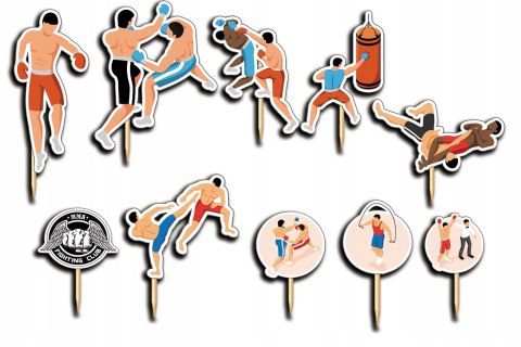 TOPPERY NA TORT OZDOBNE DEKORACJA ZESTAW - BOKS MMA SPORTY 10szt. TOPPERY NA TORT OZDOBNE DEKORACJA ZESTAW - BOKS MMA SPORTY 10szt.