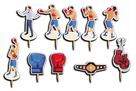 TOPPERY NA TORT OZDOBNE DEKORACJA ZESTAW - BOKS MMA SPORTY 10szt. TOPPERY NA TORT OZDOBNE DEKORACJA ZESTAW - BOKS MMA SPORTY 10szt.