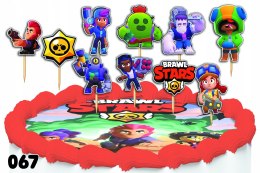 TOPPERY NA TORT OZDOBNE DEKORACJA ZESTAW - BRAWL STARS BAJKA 10szt.