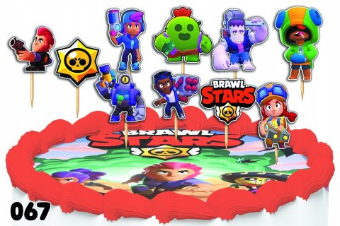 TOPPERY NA TORT OZDOBNE DEKORACJA ZESTAW - BRAWL STARS BAJKA 10szt.