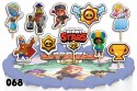 TOPPERY NA TORT OZDOBNE DEKORACJA ZESTAW - BRAWL STARS BAJKA 10szt.