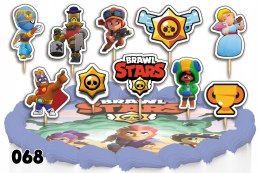 TOPPERY NA TORT OZDOBNE DEKORACJA ZESTAW - BRAWL STARS BAJKA 10szt.
