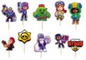 TOPPERY NA TORT OZDOBNE DEKORACJA ZESTAW - BRAWL STARS BAJKA 10szt.