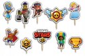 TOPPERY NA TORT OZDOBNE DEKORACJA ZESTAW - BRAWL STARS BAJKA 10szt.