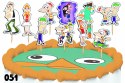 TOPPERY NA TORT OZDOBNE DEKORACJA ZESTAW - FINEASZ I FERB BAJKA 10szt.