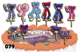 TOPPERY NA TORT OZDOBNE DEKORACJA ZESTAW - HUGGY WUGGY GRY BAJKI 10szt.