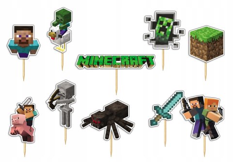 TOPPERY NA TORT OZDOBNE DEKORACJA ZESTAW - MINE.CRAFT GRY BAJKA 10szt. TOPPERY NA TORT OZDOBNE DEKORACJA ZESTAW - MINE.CRAFT GRY BAJKA 10szt.