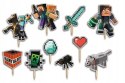 TOPPERY NA TORT OZDOBNE DEKORACJA ZESTAW - MINE.CRAFT GRY BAJKA 10szt.