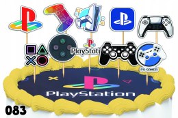 TOPPERY NA TORT OZDOBNE DEKORACJA ZESTAW - PLAYSTATION KONSOLA 10szt.