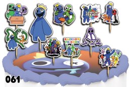 TOPPERY NA TORT OZDOBNE DEKORACJA ZESTAW - RAINBOW FRIENDS BAJKA 10szt.