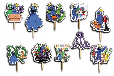 TOPPERY NA TORT OZDOBNE DEKORACJA ZESTAW - RAINBOW FRIENDS BAJKA 10szt. TOPPERY NA TORT OZDOBNE DEKORACJA ZESTAW - RAINBOW FRIENDS BAJKA 10szt.