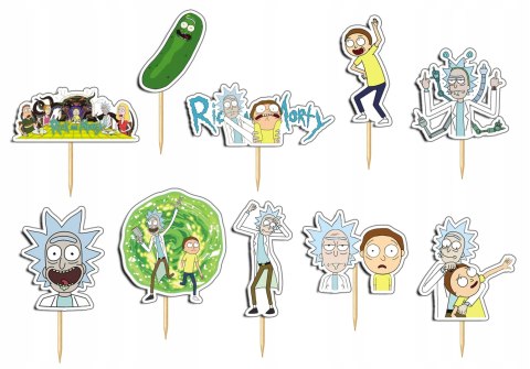 TOPPERY NA TORT OZDOBNE DEKORACJA ZESTAW - RICK I MORTY SERIALE 10szt. TOPPERY NA TORT OZDOBNE DEKORACJA ZESTAW - RICK I MORTY SERIALE 10szt.