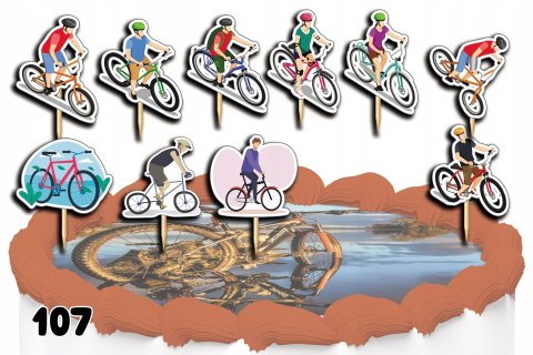 TOPPERY NA TORT OZDOBNE DEKORACJA ZESTAW - ROWERY ROWER 10szt. TOPPERY NA TORT OZDOBNE DEKORACJA ZESTAW - ROWERY ROWER 10szt.