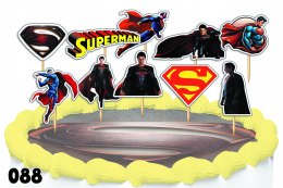 TOPPERY NA TORT OZDOBNE DEKORACJA ZESTAW - SUPERMAN FILM 10szt.