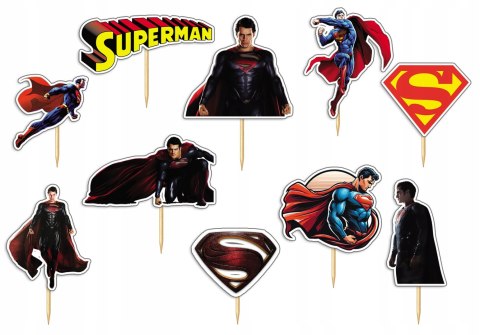 TOPPERY NA TORT OZDOBNE DEKORACJA ZESTAW - SUPERMAN FILM 10szt. TOPPERY NA TORT OZDOBNE DEKORACJA ZESTAW - SUPERMAN FILM 10szt.