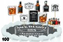 TOPPERY NA TORT OZDOBNE DEKORACJA ZESTAW - WHISKY ALKOHOL 10szt.