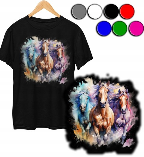 KOSZULKA DZIECIĘCA T-SHIRT - KONIE KOŃ WZORY Z KONIEM - XXS 98-104 KOSZULKA DZIECIĘCA T-SHIRT - KONIE KOŃ WZORY Z KONIEM - XXS 98-104